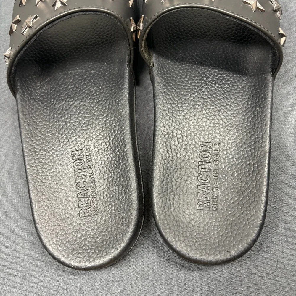 Kenneth Cole Reaction Men Slide Sandals Star Studded Black Size 12 Streetwear